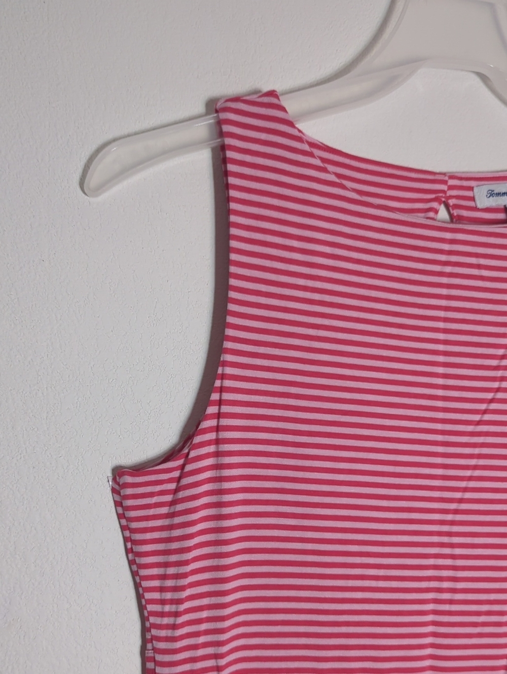 Tommy Bahama Womens Dress Cassia Pink Striped Keyhole Travel Cruise Beach Medium - Picture 6 of 10